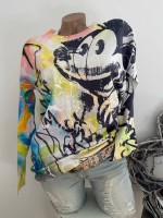 Pullover L/XL 40 42 MISSY Pulli bunt Mouse Graffiti Print Neu Glitzersteinchen Pullover L/XL 40 42 MISSY Pulli bunt Mouse Graffiti Print Neu Glitzersteinchen