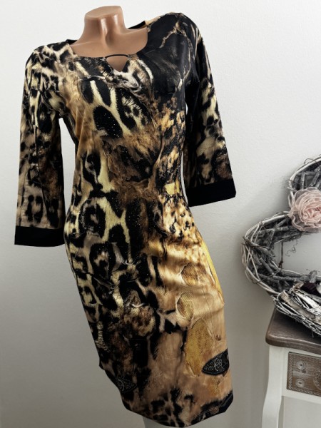 MISSY Kleid L 40 taillliert Etuikleid Neu Leo/Fellprint 3/4 Ärmel