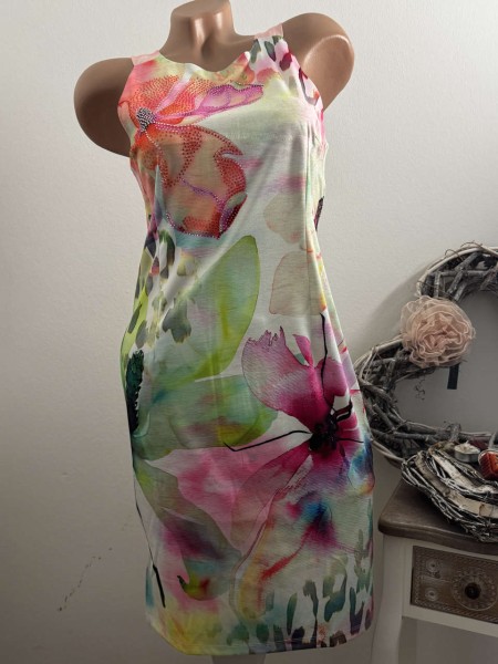 M 38 MISSY Trägerkleid Kleid Stretchkleid Neu bunt Glitzer Steinchen