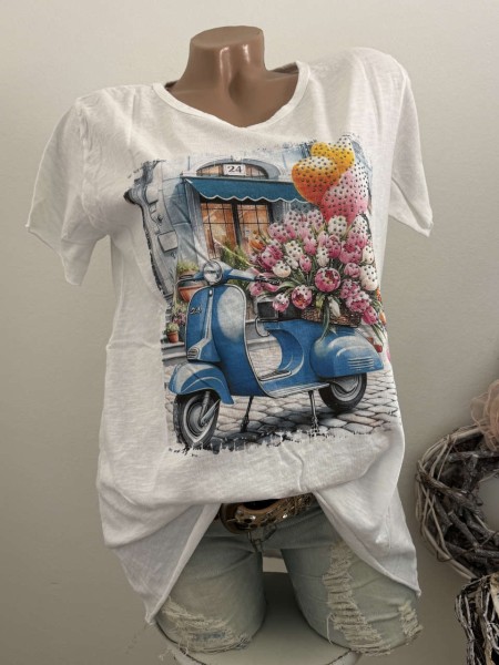 T-Shirt Shirt 36 38 40 42 Roller Italy Nieten NEU weiss