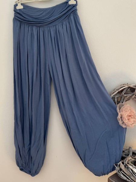 Ballonhose Hose Pluderhose uni jeansblau Italy Pumphose 36-42 NEU