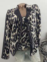 Jackett Neue Kollektion Blazer MISSY XL 42 Leoprint schwarz/beige Glitzernieten Jackett Neue Kollektion Blazer MISSY XL 42 Leoprint schwarz/beige Glitzernieten