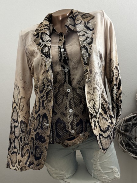 Blazer MISSY L 40 Jackett Neue Kollektion Snakeprint gemustert Glitzernieten