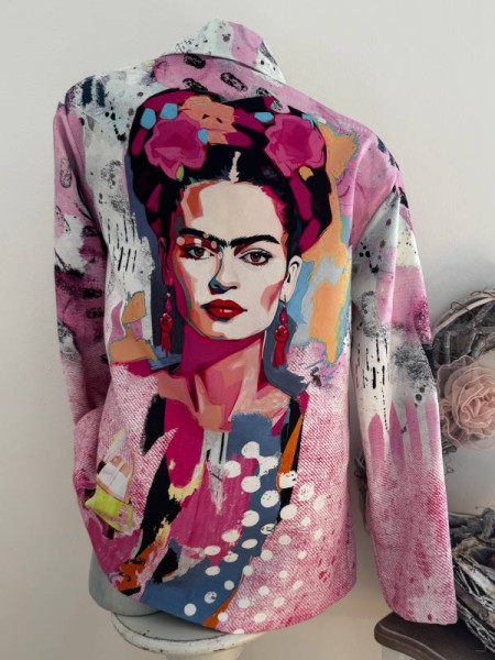 Cooler Blazer Jackett Made in Italy 38-42 Frieda Graffiti lila weiss