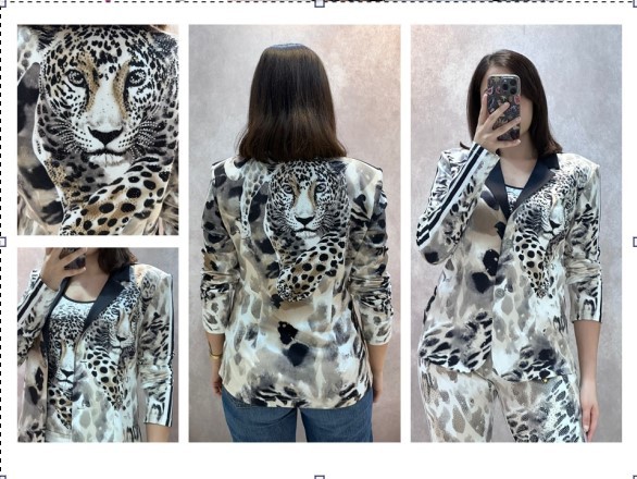 Blazer MISSY S 36 Kurzblazer Galonstreifen Leo Animal Muster Glitzer Nieten Neu