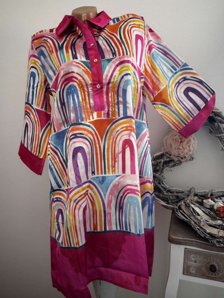 MISSY Kleid S 36 Tunika Multicolor bunt Glitzer Nieten Neu