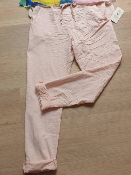 stretchige rosa Chino Joggpants Made in Italy Hose 38-42 Baggy