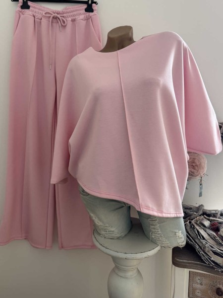 2tlg 38-42 rosa Tunika Shirt NEU Hose Joggpants Made in Italy