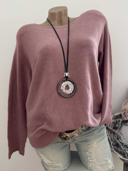 Flausch Pullover Pulli altrosa 38-42 Neu Tunika Made in Italy