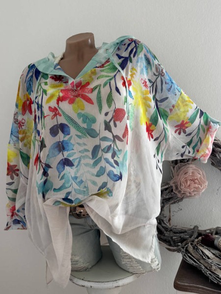 MISSY Hoodie Tunika Tunnelzug Kapuze 38-46 bunt Neu Glitzer Nieten